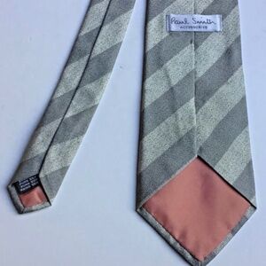 Paul Smith classy  silver grey striped Silk tie Made in England 🏴󠁧